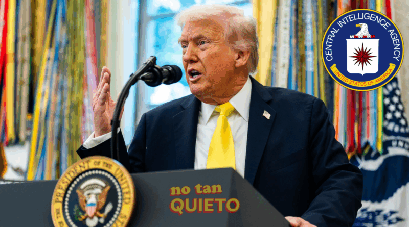 Trump en conferencia desde la Casa Oval hablando sobre las operaciones de la CIA en Venezuela.