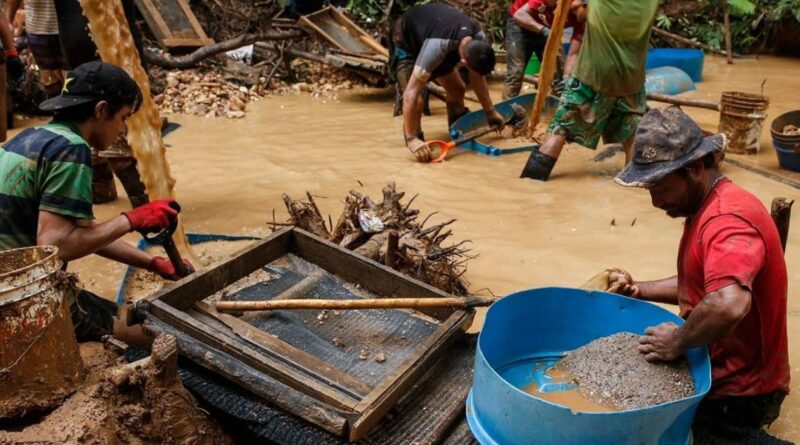 Coligalleros trabajando en minas de Crucitas Costa Rica